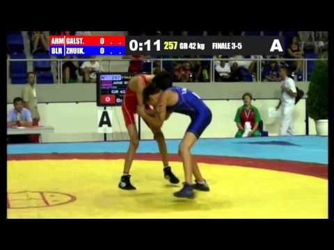 WORLD CHAMPIONSHIP WRESTLING CADET 2013 Finale 3-5 GR 42 Kg (ARM) S.GALSTYAN vs (BLR) A.ZHUIKOU
