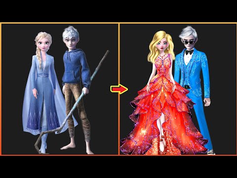 Disney Princess Elsa  Frozen and Jack Frost Glow up transformation for wedding 😍✨Anna || Miraculous