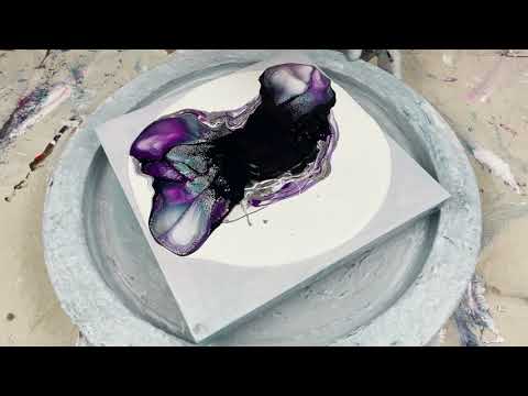 205. Sheleeart Australian Fluid Artist - Purple Interference Bloom