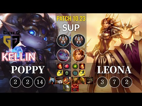 GEN Kellin Poppy vs Leona Sup - KR Patch 10.23