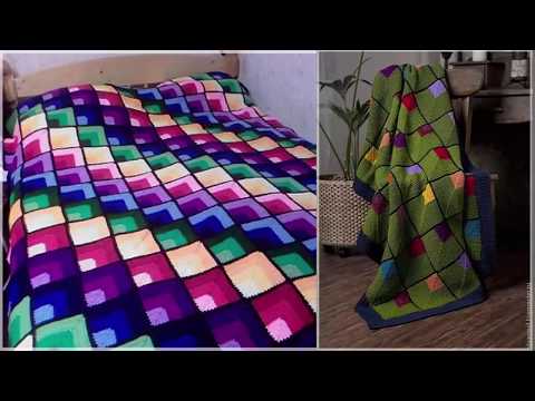 ПЛЕДЫ КРЮЧКОМ ИЗ КВАДРАТОВ ОТ УГЛА: ПРОЩЕ НЕ БЫВАЕТ!