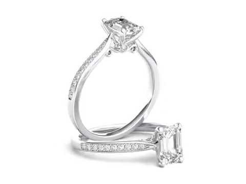 Emerald Cut Diamond Engagement Ring by 90210 Jewelry | SKU: EM0005