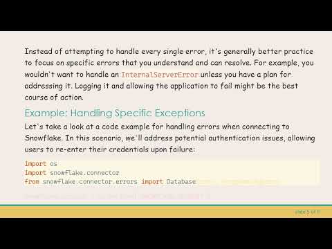 Handling Exceptions in Python Snowflake Connector