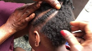 MASTER GRIPPING THE ROOT CORNROWS SHORT HAIR - KIDS HAIRSTYLE