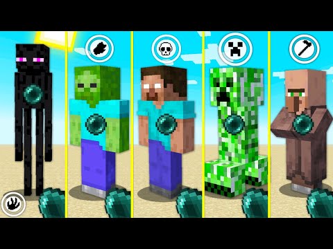 GOLEM STEVE - Minecraft WHAT IS INSIDE ENDERMAN ZOMBIE HEROBRINE CREEPER VILLAGER MOBS Monster School Battle