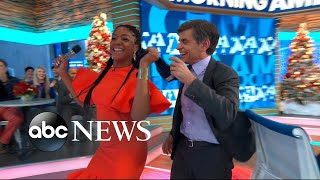 Tiffany Haddish thanks her bullies for making her rich, forces George Stephanopoulos to dance