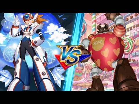 Megaman X Dive Offline: Re-taking Candy Factory (CHALLENGE) - White Day Axl VS Gigantic Mechaniloid