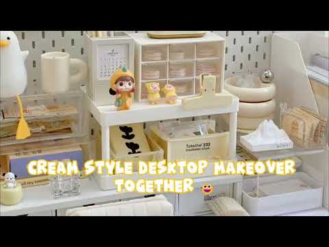 Transform Your Desk into a Cozy Creamy Kawaii Paradise | Desk Decor Ideas  🍰#DeskMakeover
