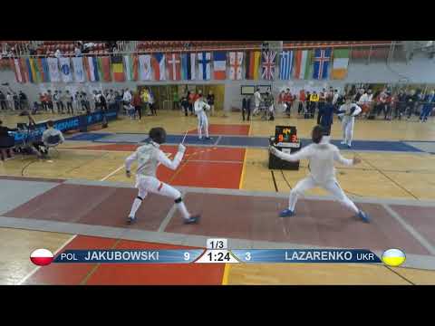 2020 xx T32 12 M F Individual Porec CRO ZC Cadets 6 LAZARENKO UKR vs JAKUBOWSKI POL