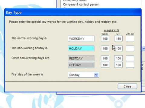 TCMS V2.2 - New Version_03-The Settings of Day Type