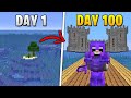 I Survived 100 Days On A DESERTED ISLAND