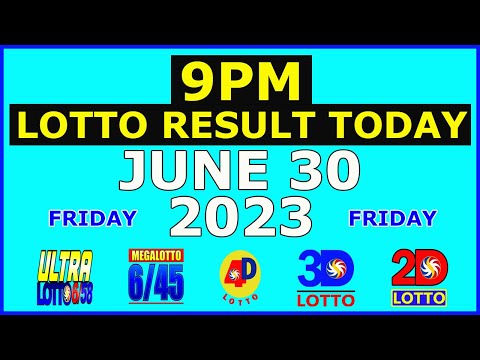 9pm Lotto Result Today June 30 2023 (Friday)