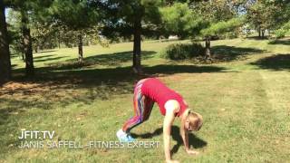 How to do Donkey Kick Jumps | Janis Saffell JFit.TV
