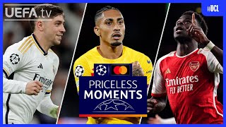 #UCL PRICELESS MOMENTS of the Week | Valverde, Raphinha, Saka...