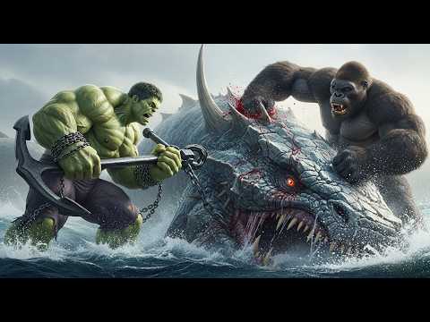 TITANS UNITED! Kong & Hulk Battle LEVIATHAN! (Epic Cruise Ship Defen