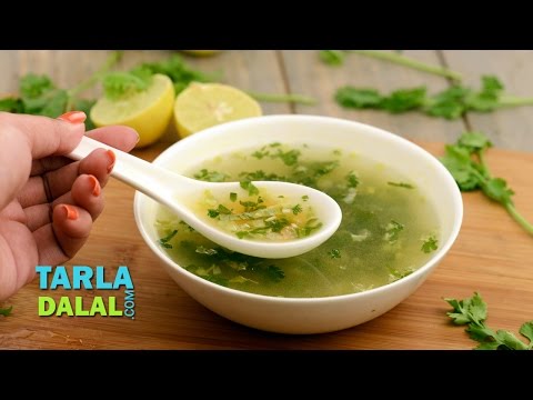 Lemon and Coriander Soup (Vitamin C Rich) by Tarla Dalal