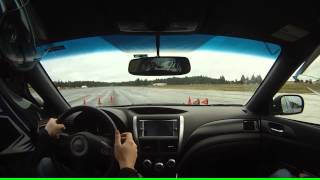 preview picture of video 'Subaru STI Autocross Shelton in the rain.'
