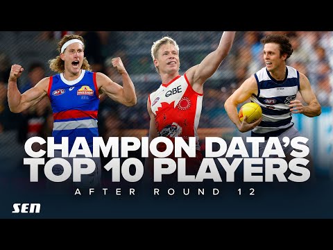 Which SURPRISE names have entered Champion Data's top 10 players after Round 12?