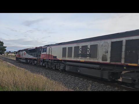 6PM9 SCT up "Grey Ghost" (4 locos), Forrestfield WA to Laverton VIC, 1745, 23/9/24, Stawell VIC