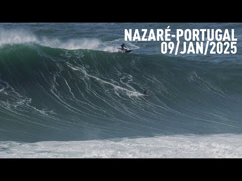 Giant Nazaré on a West Swell, Skim Boarding, Surfing and Foiling Show - RAWFILES - 09/JAN/2025 - 4K