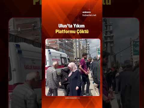 Ulus’ta Korkutan Çökme: Yıkım Platformu Yola Devrildi, 3 Yaralı!