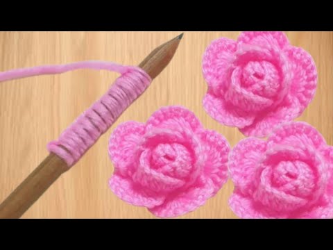 Super Easy Woolen  Flower Making Ideas With Pencil