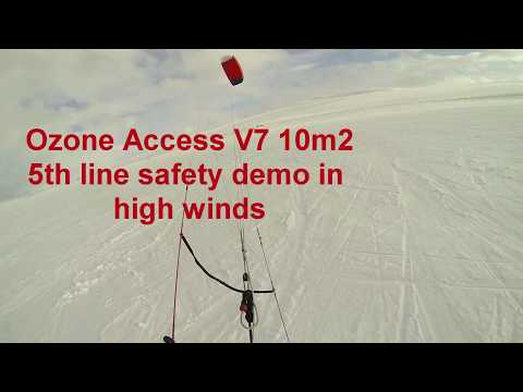 Ozone snow kite 5th line demo in strong winds