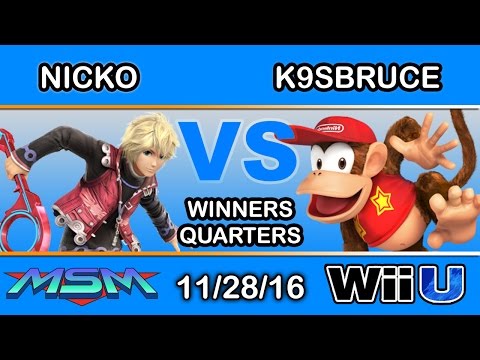 MSM 76 - Nicko (Shulk) Vs. K9sbruce (Diddy Kong) Winners Side - Smash Wii U