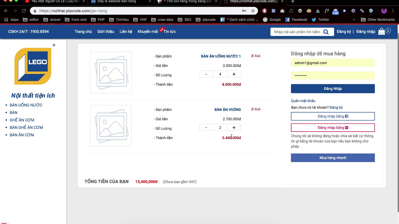 [ Giỏ hàng ] - Website bán hàng - p3