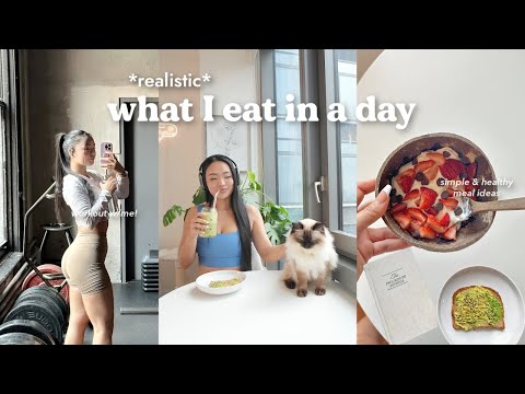*realistic* what I eat in a day: simple & healthy meals, cook with me, and my workout routine!