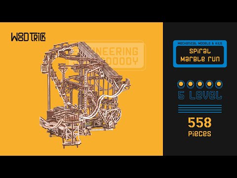 Spiral Marble Run - Wood Trick instructions 3d model perpetual motion