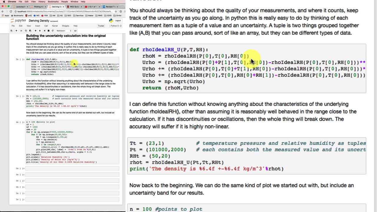 Deriving Uncertainty in Density
