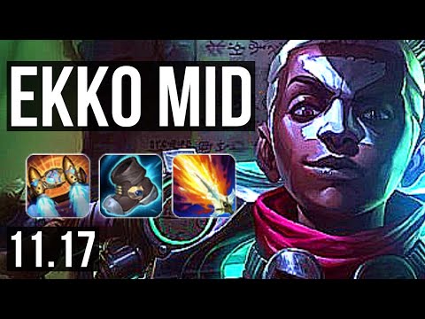EKKO vs LULU (MID) | 73% winrate, 16/2/12, Legendary | KR Diamond | v11.17