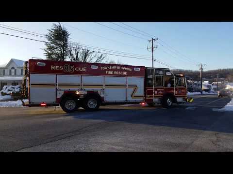 TSFRS Rescue 85 Responds to a MVA - Spring Township, PA