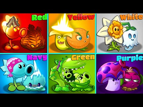 Random 6 Pairs Colorful Plants - Who Will Win? - PvZ 2 Team Plant Vs Team Plant (PVZ2 Version 8.9.1)