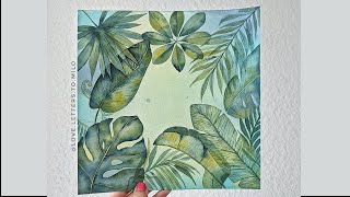 Paint Tropical Leaves with Watercolor - Easy tutorial for beginners
