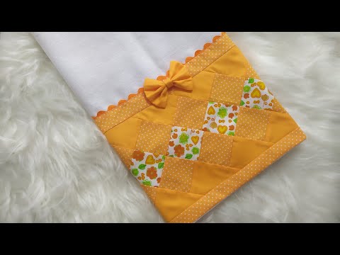 Pano de prato com barrado em Patchwork