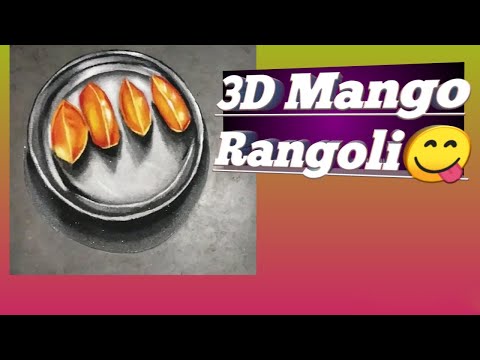 beautiful 3d rangoli mango on a plate by jyoti