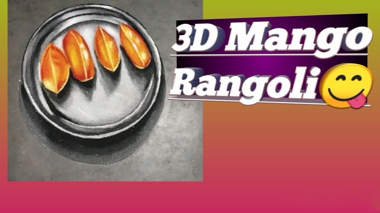 Beautiful 3d rangoli mango on a plate by jyoti