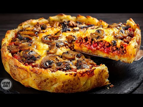 Just PRESS potatoes and add ground meat! My family begs me for this Crispy Pie every week!