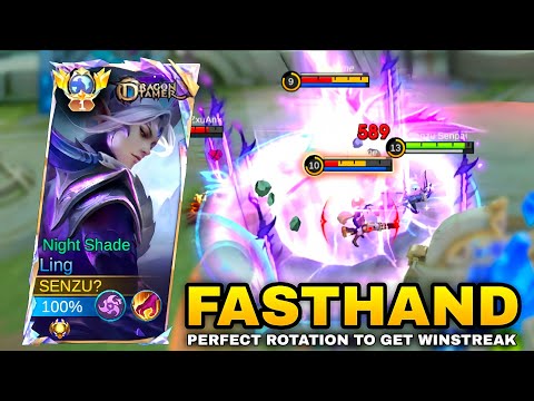 LING FASTHAND PERFECT ROTATION TO GET WINSTREAK - GAMEPLAY TOP GLOBAL LING MOBILE LEGENDS