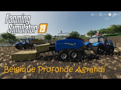 Baling with New Holland equipments, stocking hay bales│Belgique Profonde Agrandi│fs 19│Timelapse #03