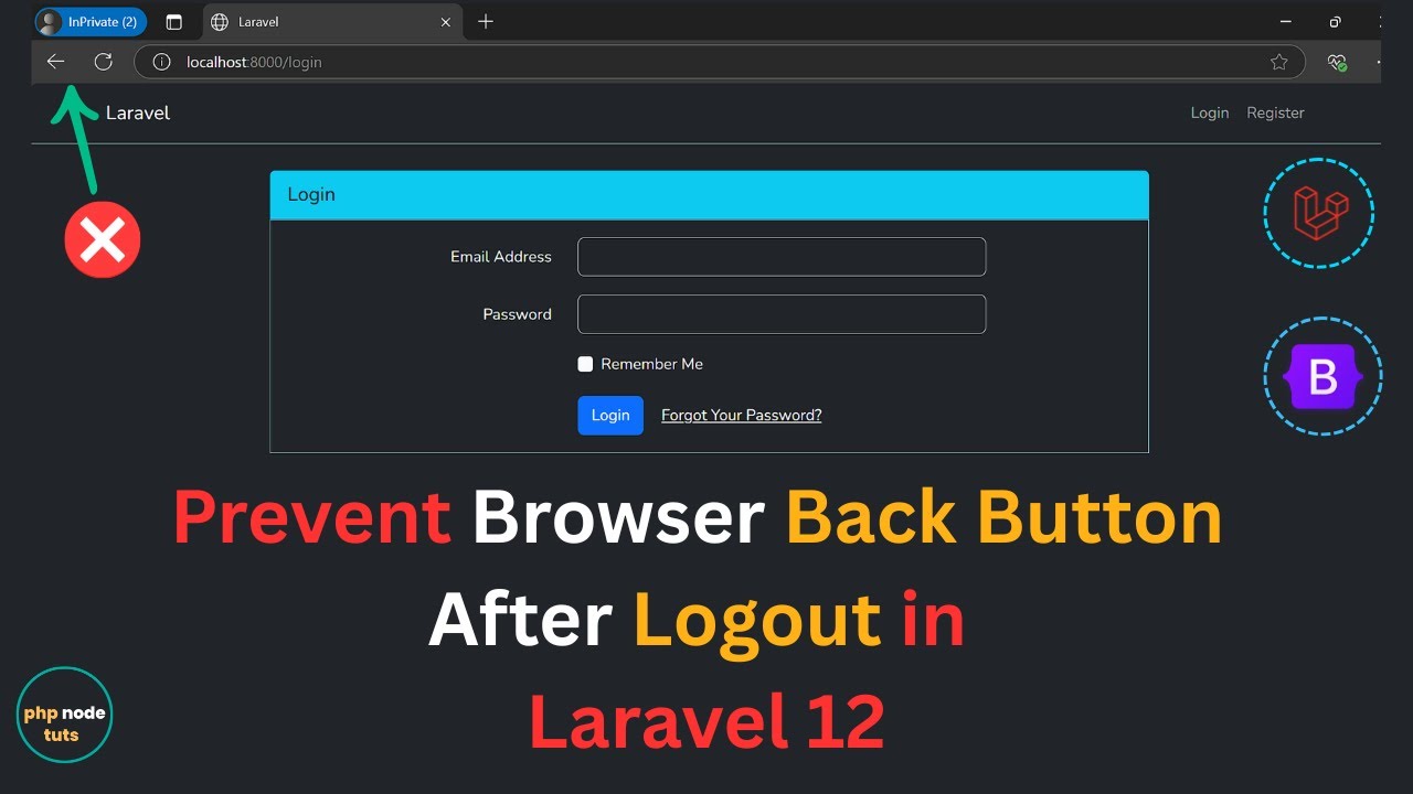 🔒Prevent Browser Back Button after Logout in Laravel 12 |  Easy Middleware Setup 🔑