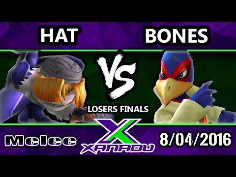 S@X 161 - Hat (Sheik) Vs. Bones (Falco) SSBM Losers Finals - Smash Melee