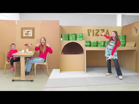 Amelia, Avelina & Arthur open a Cardboard Restaurant