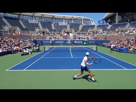 Novak Djokovic Training Court Level View (HD)