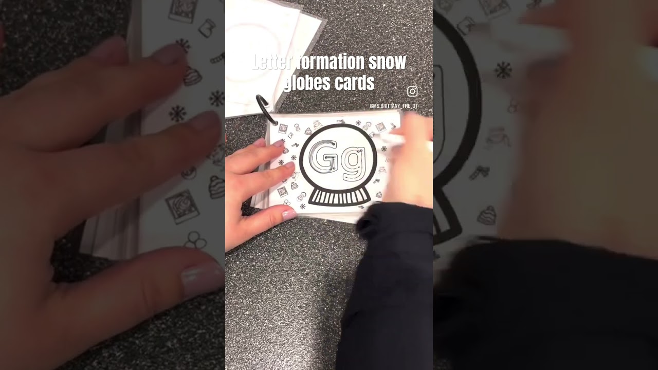 Multisensory handwriting snow globe letter cards