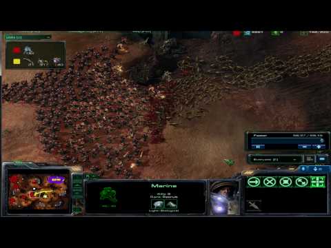 Starcaft 2 200 marines vs 400 zerglings HD