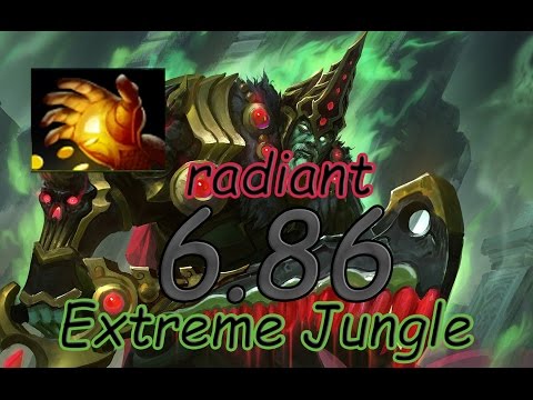 Dota 2 6.86 Jungle Radiant - Wraith King fast Midas! 6:52