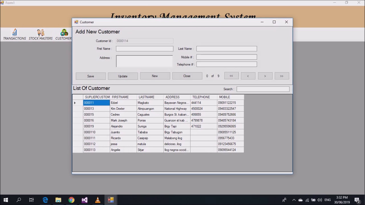 Inventory Management System Using Visual Basic 2015 and MySQL Database